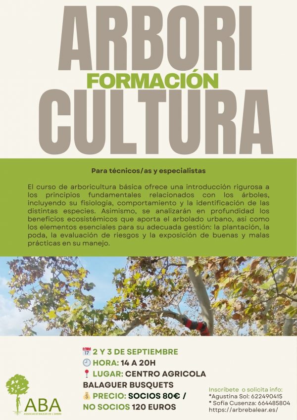 Esgotat.FORMACIÓ ARBORICULTURA. Setembre 2 i 3, 14 a 20h - Imagen 2