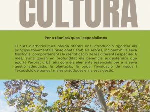 Esgotat.FORMACIÓ ARBORICULTURA. Setembre 2 i 3, 14 a 20h