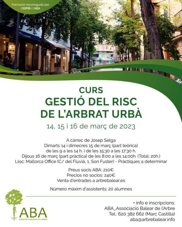 CURS DE GESTIÓ DEL RISC DE L'ARBRAT URBÀ